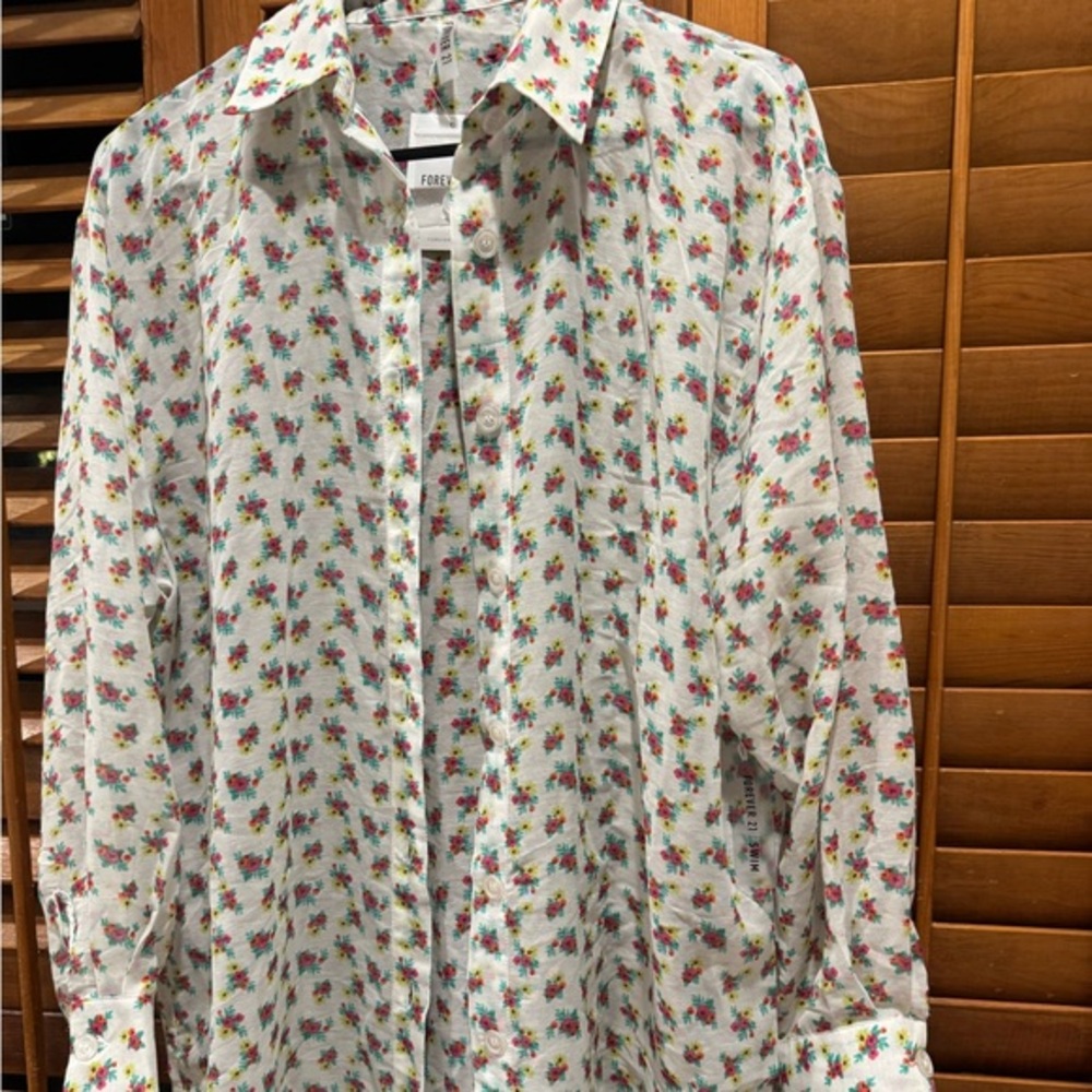 Floral Print women’s Shirt-use as a blouse,cover-up 4 the beach/pool,lightweight